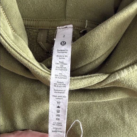 Lululemon Loungeful Hoodie – Size 2 – Olive Green - Picture 3 of 6